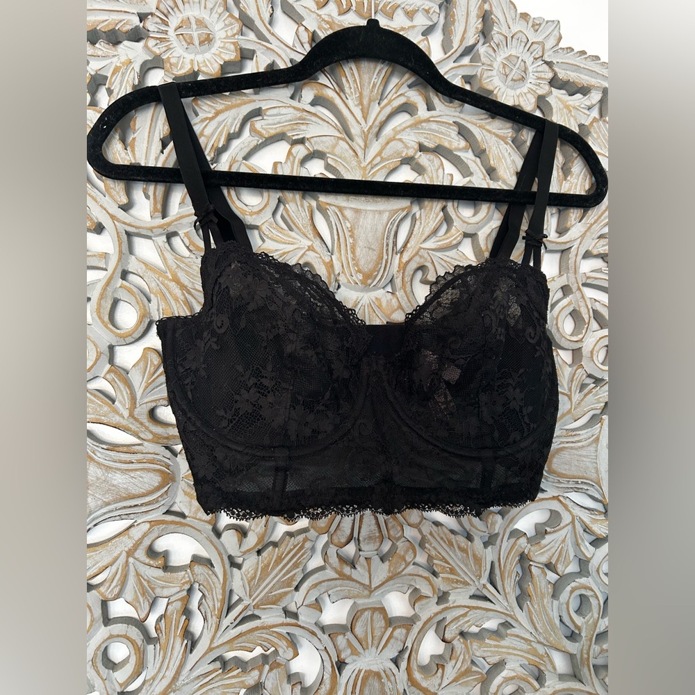 Victoria’s Secret Black Lace Push-Up Bra | No Padding | 34 DDD